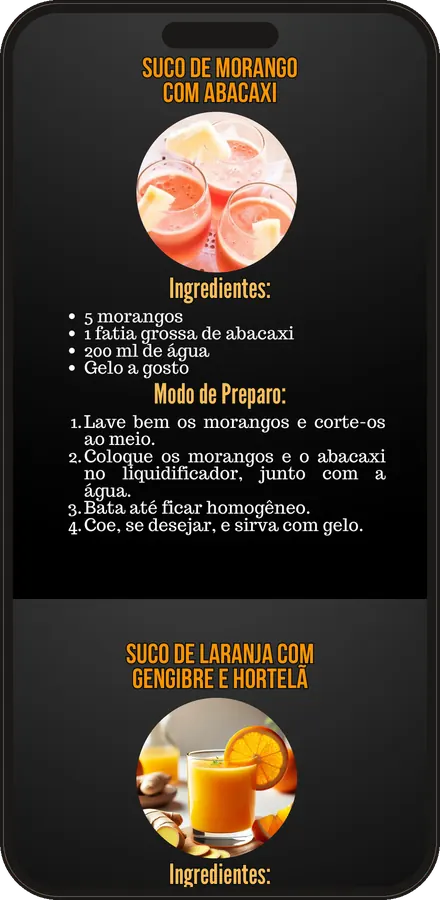 Página real: Suco de morango com abacaxi — guia 50 sucos detox